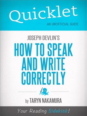 cover image of Quicklet on Joseph Devlin's How to Speak and Write Correctly